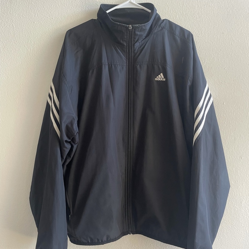 Black Adidas Windbreaker